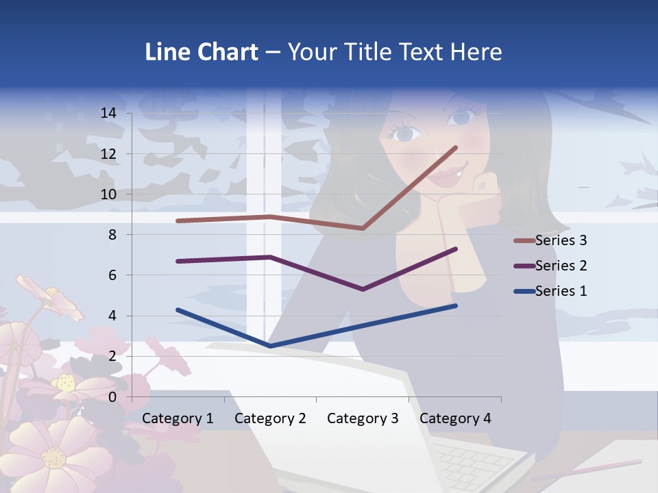 Businesswoman Relax Illustration PowerPoint Template