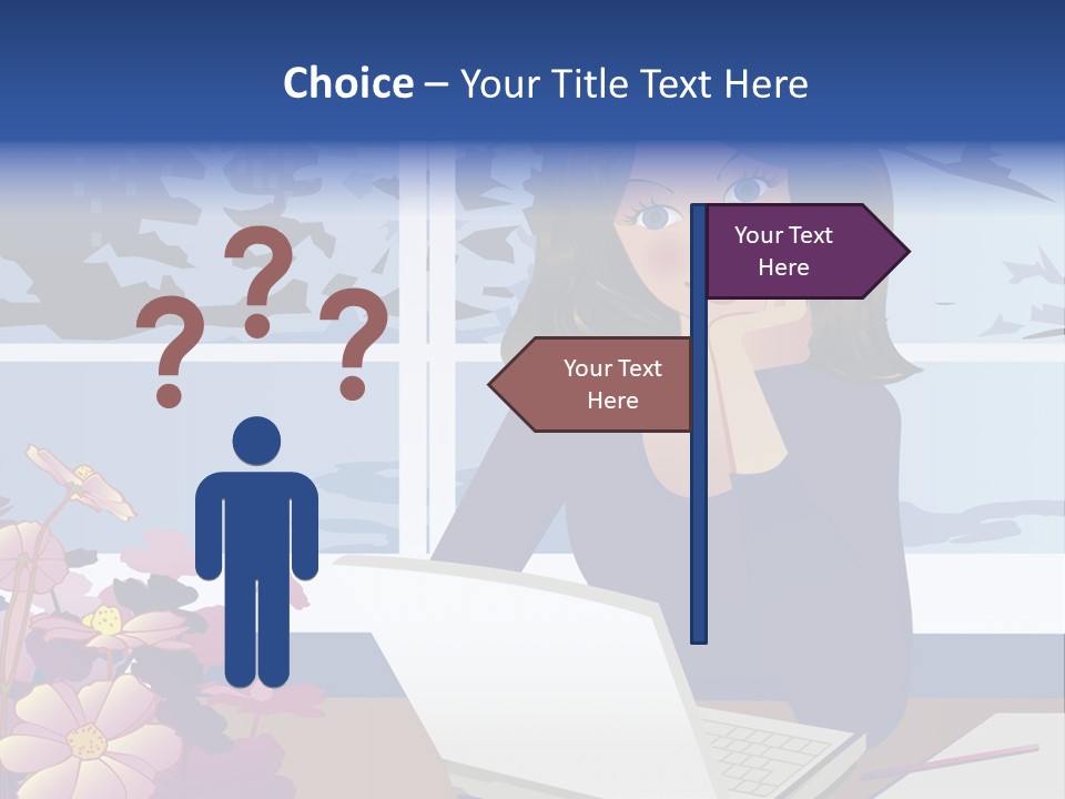 Businesswoman Relax Illustration PowerPoint Template