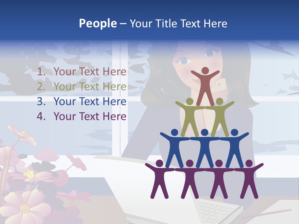 Businesswoman Relax Illustration PowerPoint Template