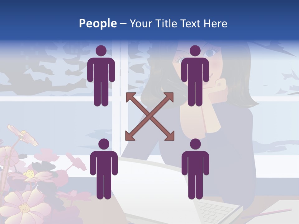 Businesswoman Relax Illustration PowerPoint Template