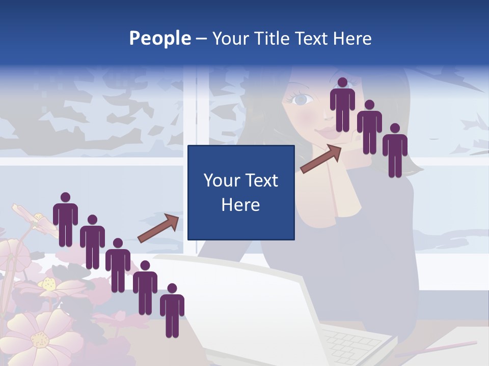 Businesswoman Relax Illustration PowerPoint Template