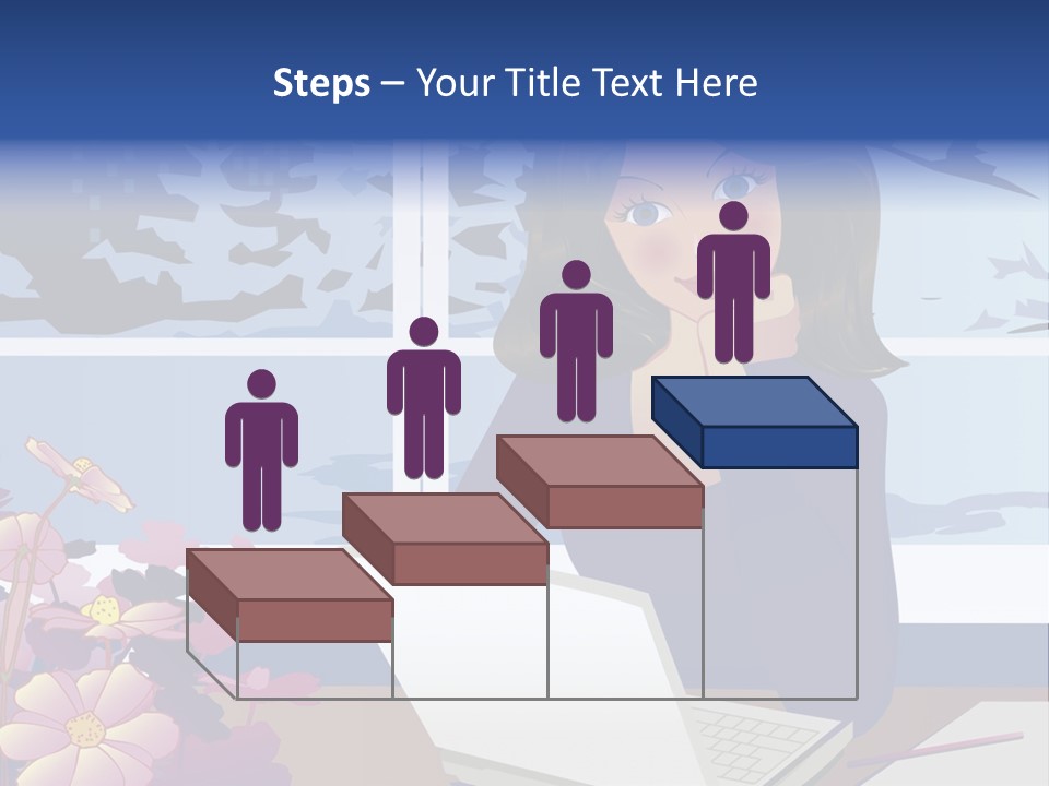 Businesswoman Relax Illustration PowerPoint Template