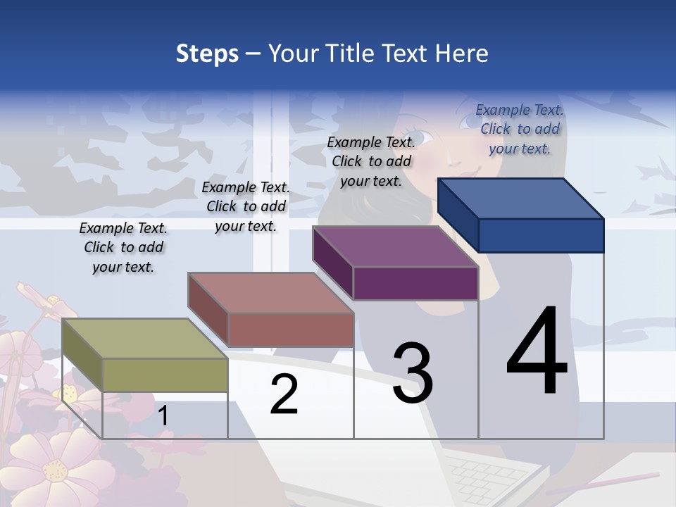 Businesswoman Relax Illustration PowerPoint Template