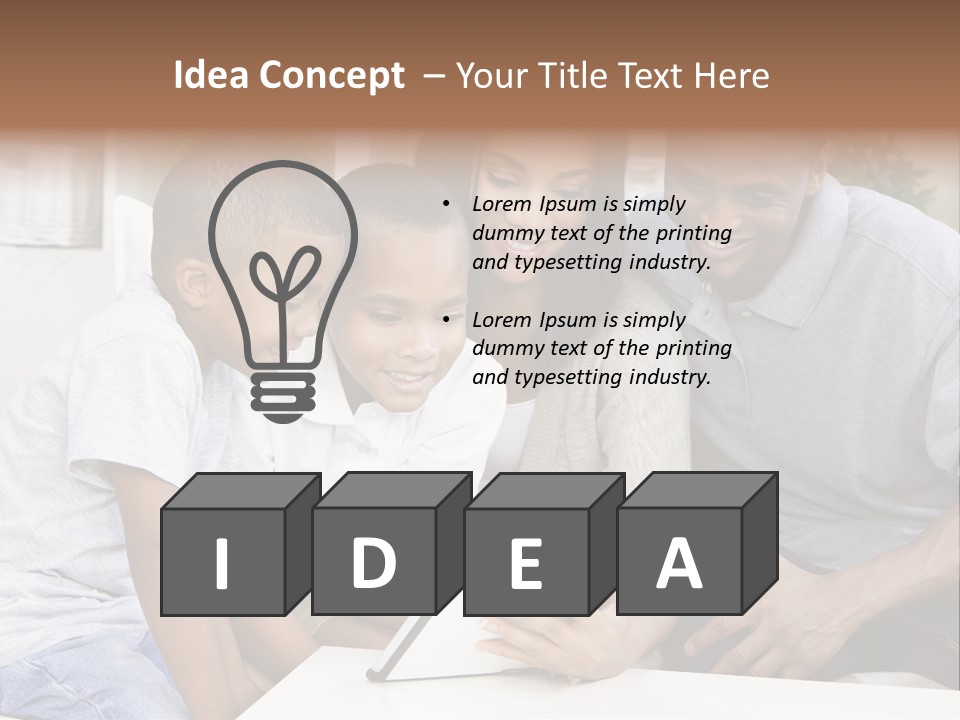 Settee Sofa Dad PowerPoint Template