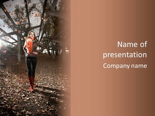 Happy Park Female PowerPoint Template