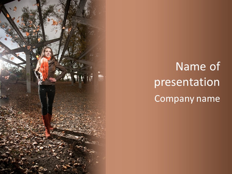 Happy Park Female PowerPoint Template