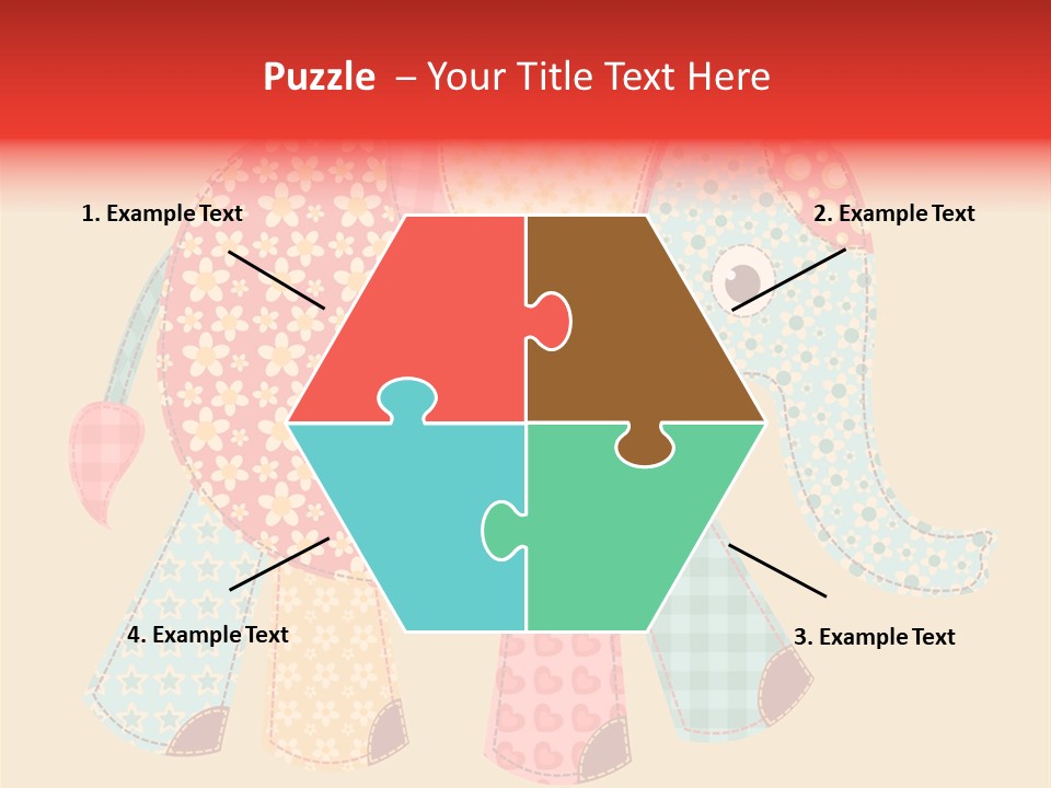 Cloth Elephant Flower PowerPoint Template
