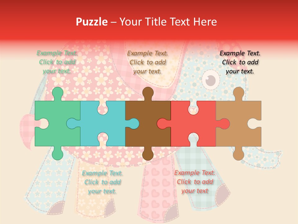 Cloth Elephant Flower PowerPoint Template