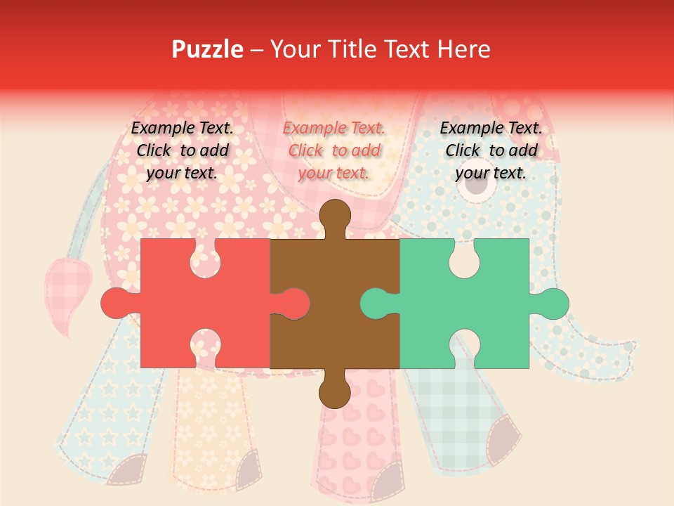 Cloth Elephant Flower PowerPoint Template