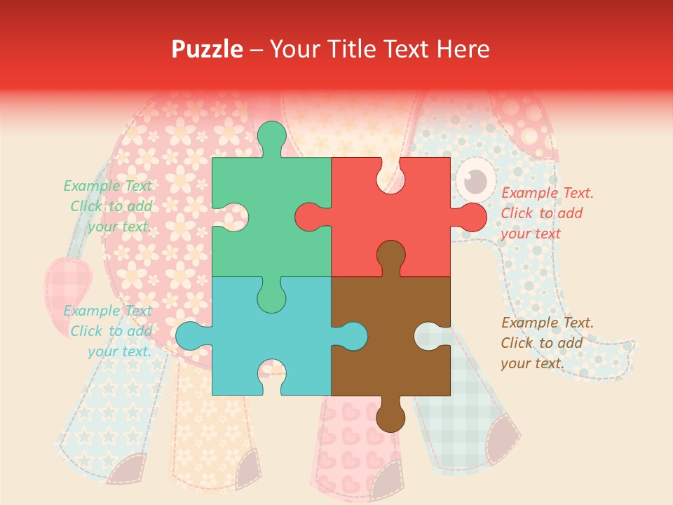 Cloth Elephant Flower PowerPoint Template