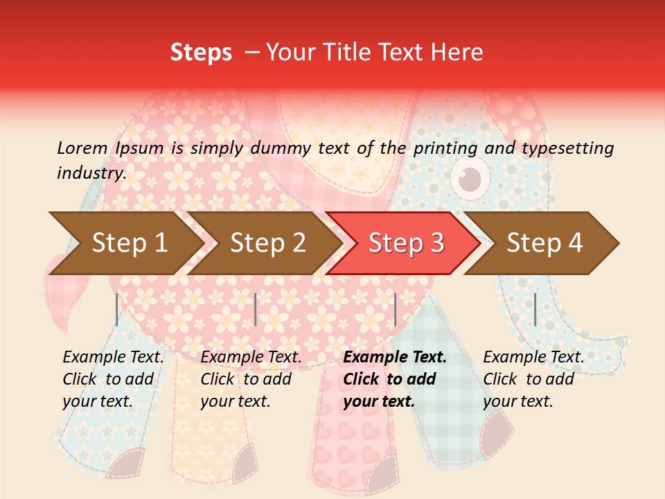 Cloth Elephant Flower PowerPoint Template