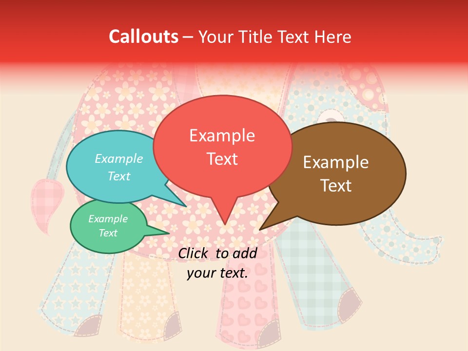 Cloth Elephant Flower PowerPoint Template