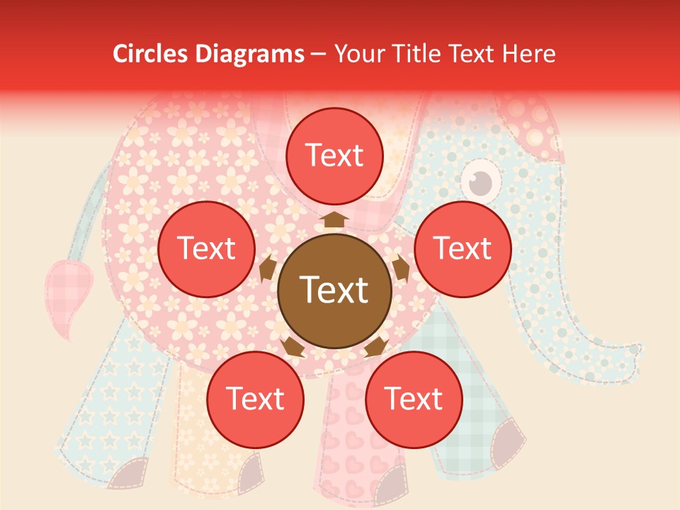 Cloth Elephant Flower PowerPoint Template
