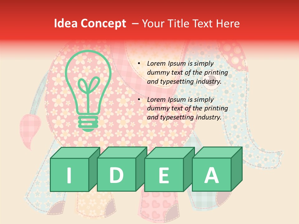 Cloth Elephant Flower PowerPoint Template