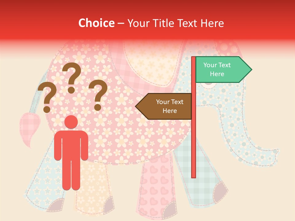 Cloth Elephant Flower PowerPoint Template