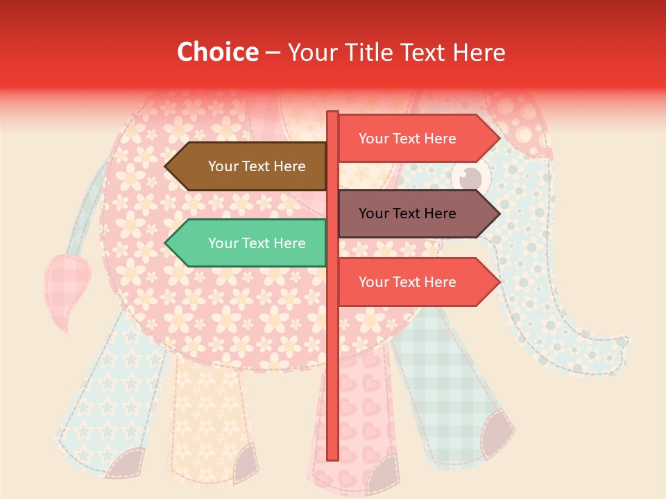 Cloth Elephant Flower PowerPoint Template