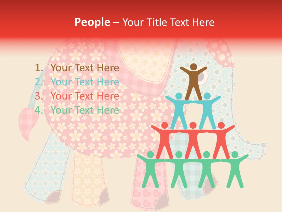 Cloth Elephant Flower PowerPoint Template