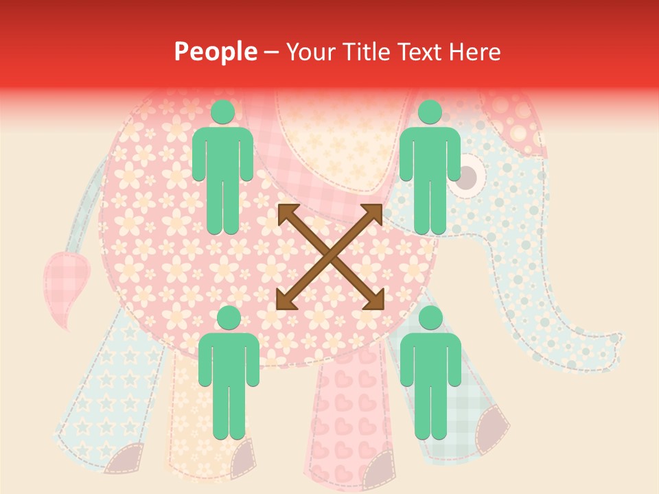 Cloth Elephant Flower PowerPoint Template