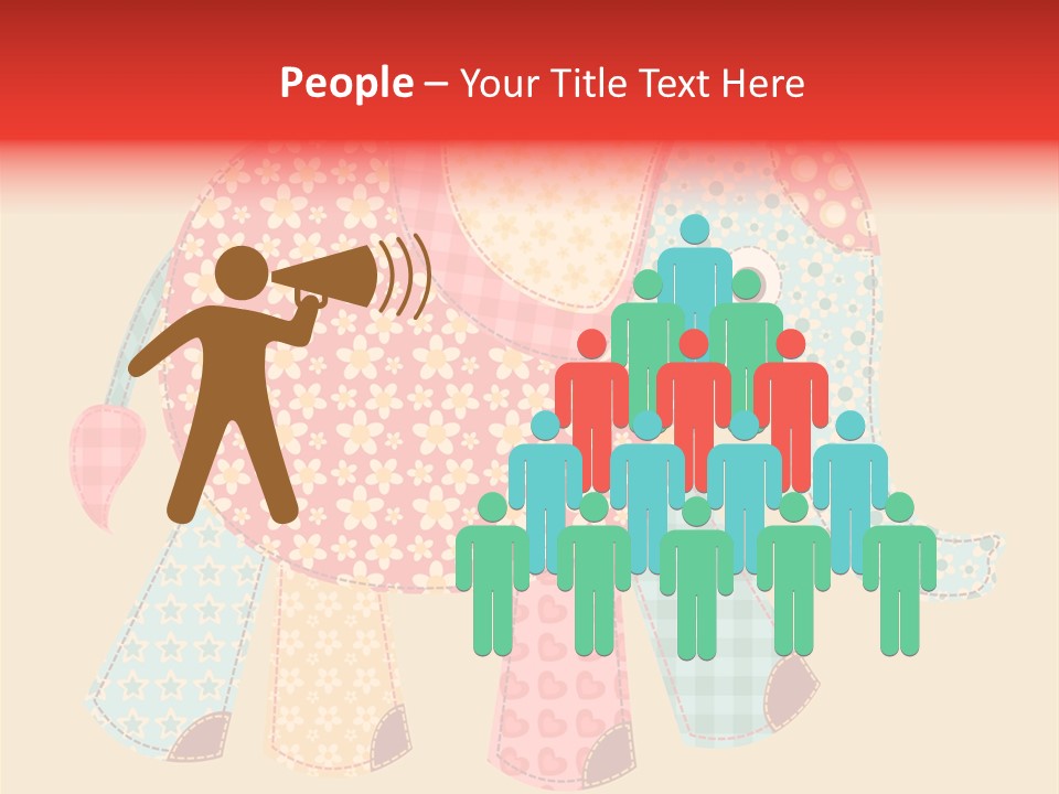 Cloth Elephant Flower PowerPoint Template