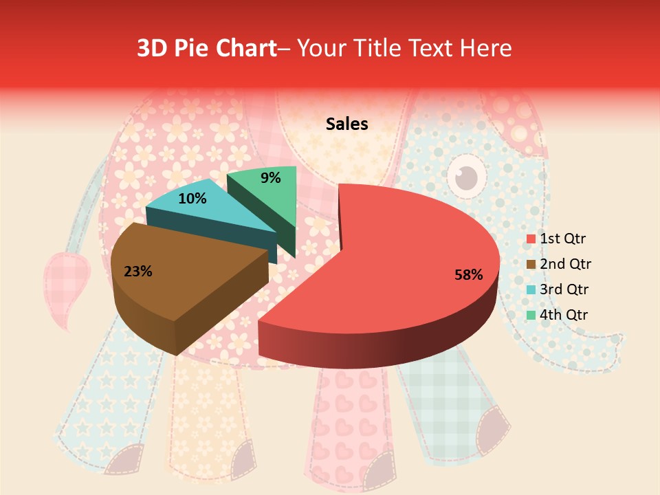 Cloth Elephant Flower PowerPoint Template