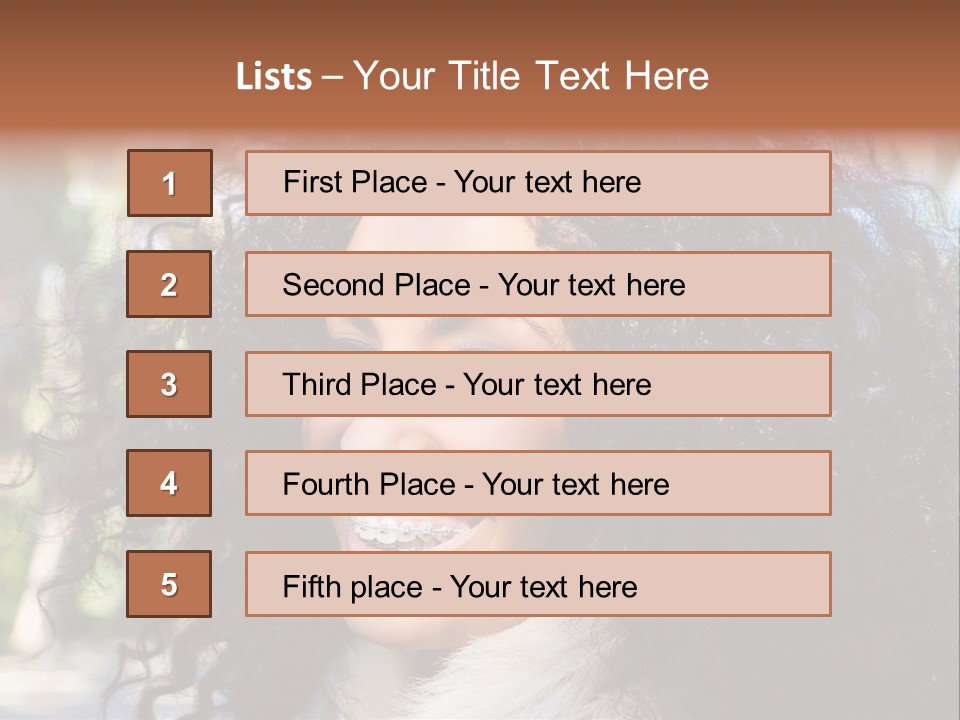 Young Beautiful Braces PowerPoint Template