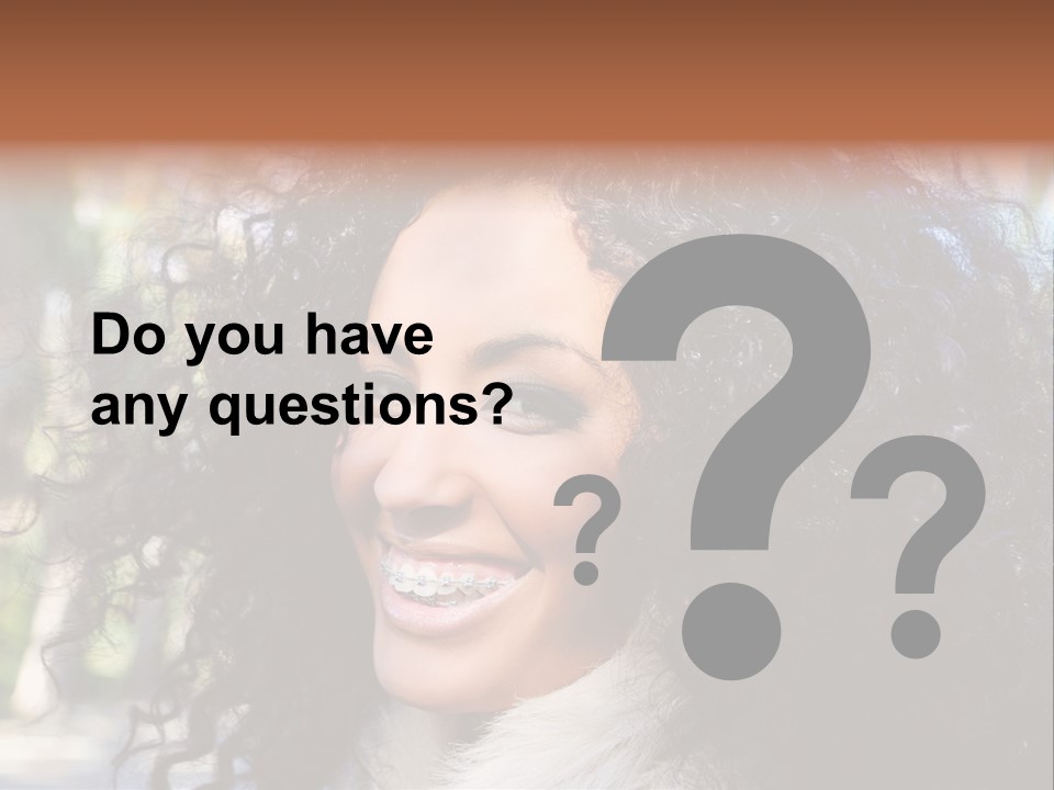 Young Beautiful Braces PowerPoint Template