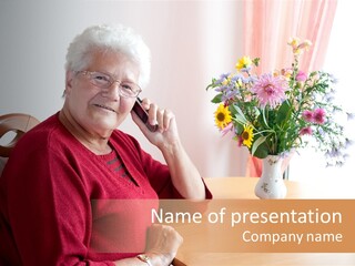 Granny Happiness Pensioner PowerPoint Template