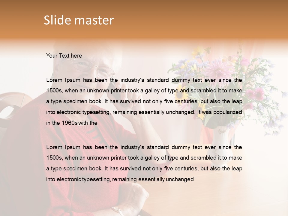 Granny Happiness Pensioner PowerPoint Template