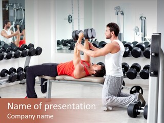 Instructor Bench Caucasian PowerPoint Template