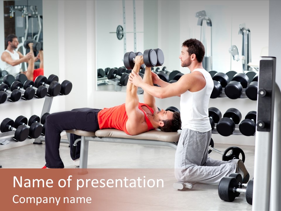 Instructor Bench Caucasian PowerPoint Template