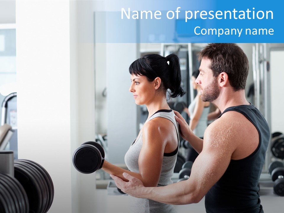 Athlete Male Weight PowerPoint Template