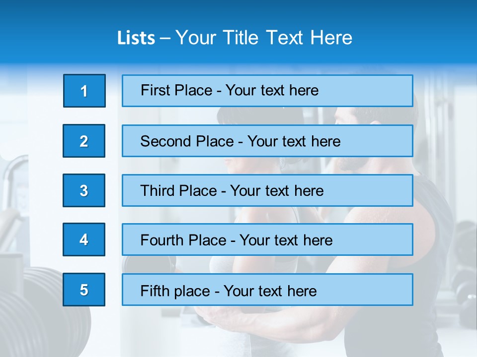 Athlete Male Weight PowerPoint Template