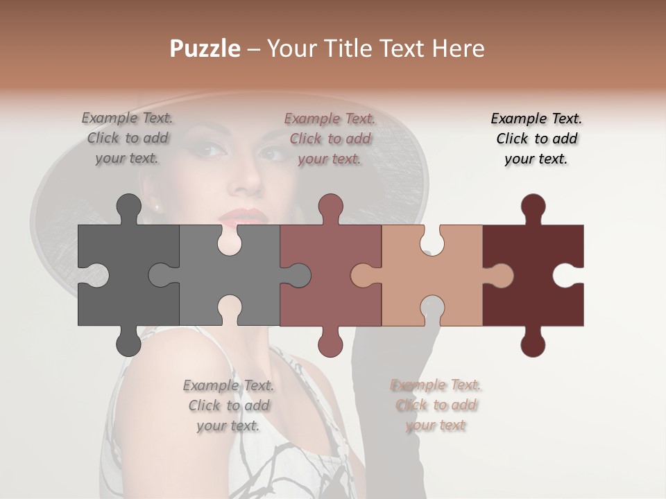 Posing Vintage Blond PowerPoint Template