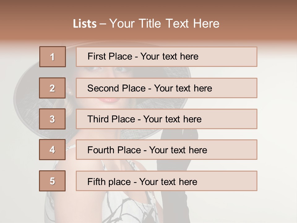 Posing Vintage Blond PowerPoint Template