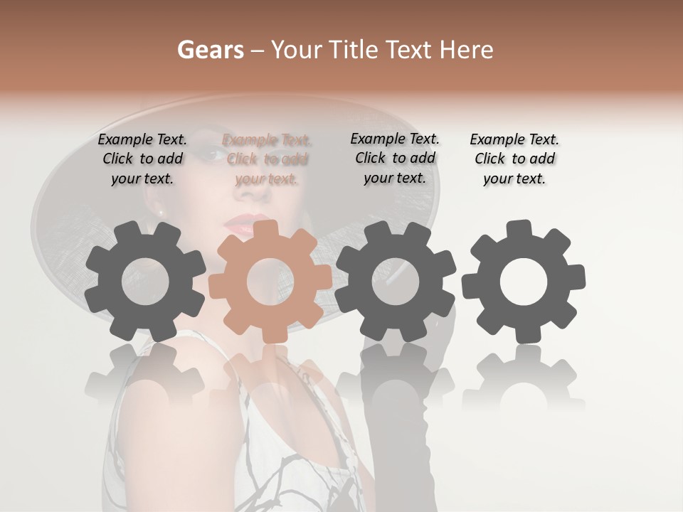 Posing Vintage Blond PowerPoint Template