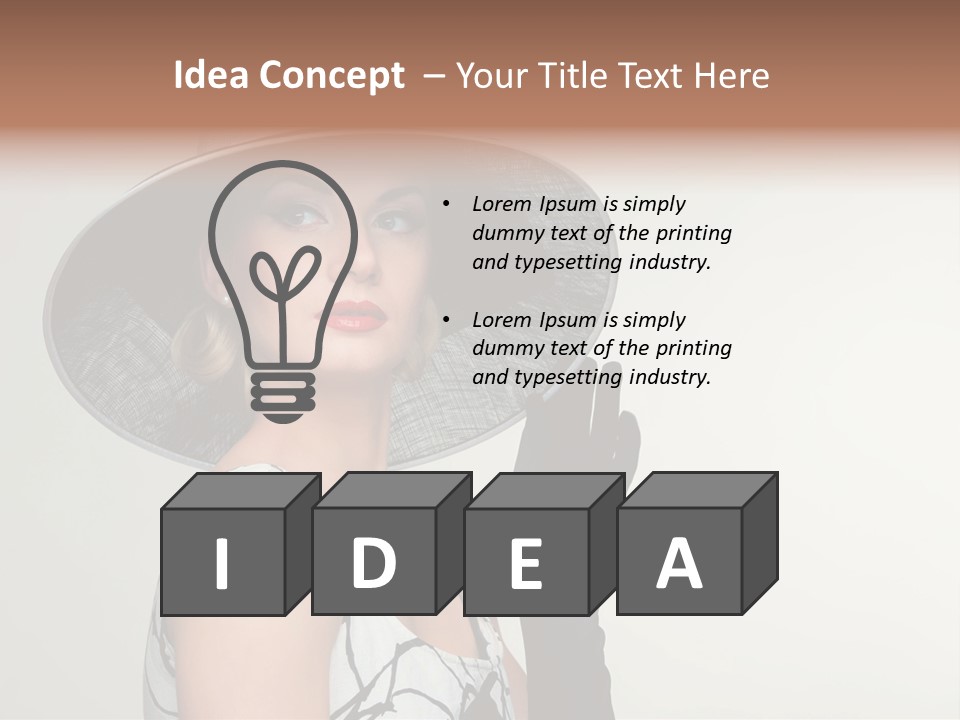 Posing Vintage Blond PowerPoint Template