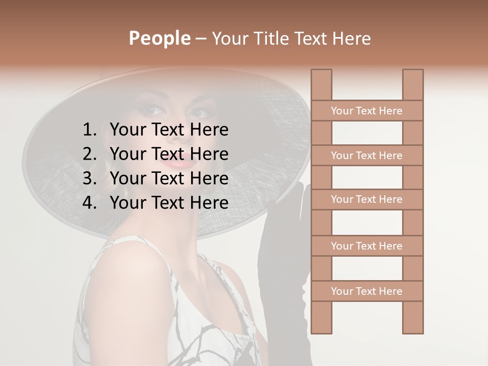 Posing Vintage Blond PowerPoint Template