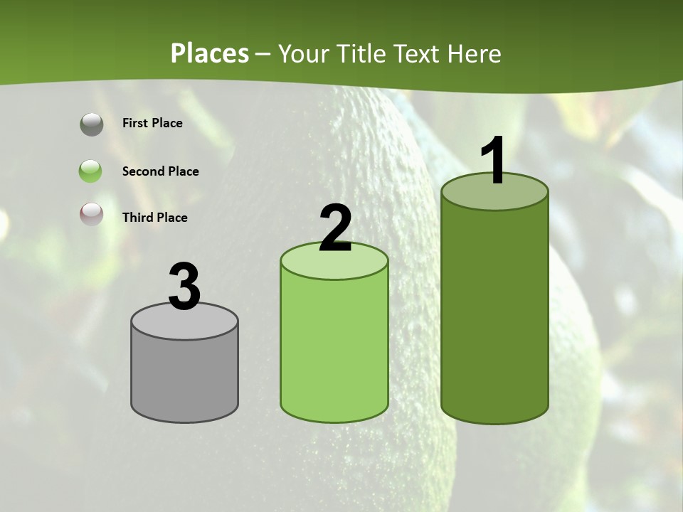 Vegetarian Diet Organic Green Alligator Pear PowerPoint Template