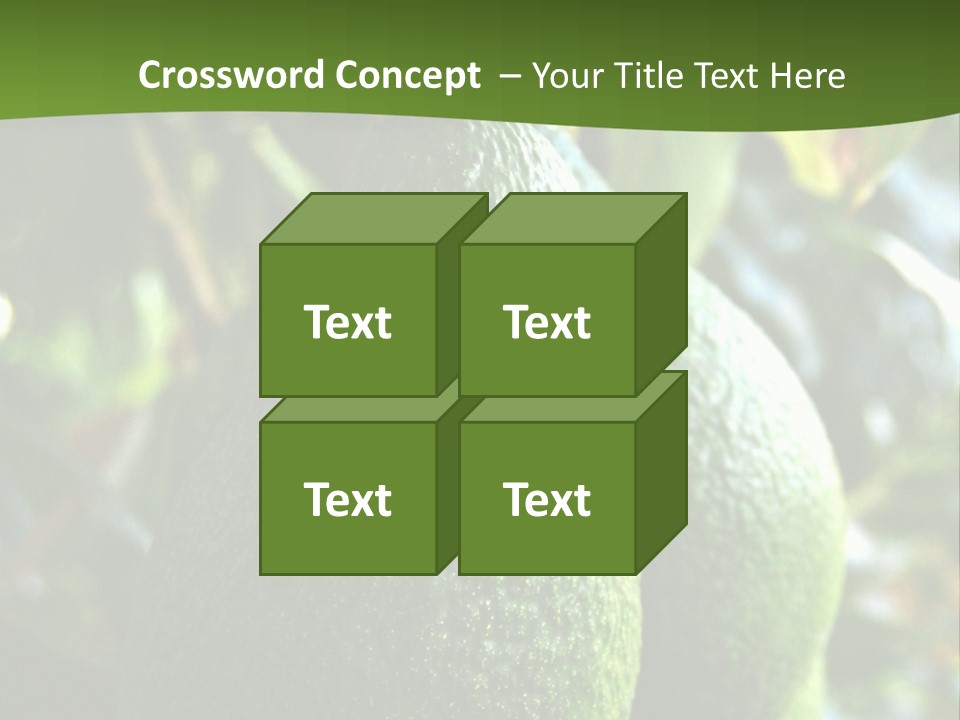 Vegetarian Diet Organic Green Alligator Pear PowerPoint Template
