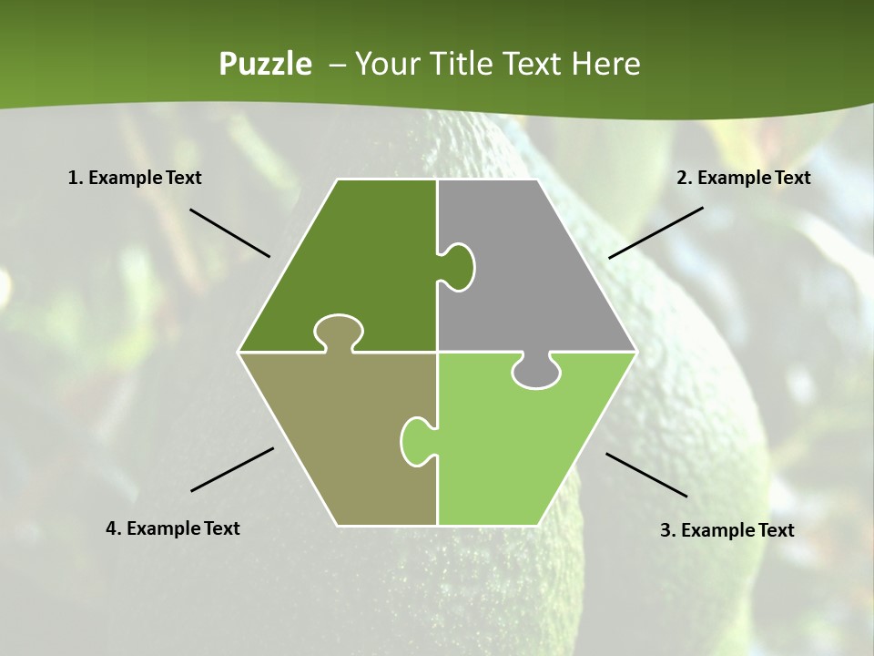 Vegetarian Diet Organic Green Alligator Pear PowerPoint Template