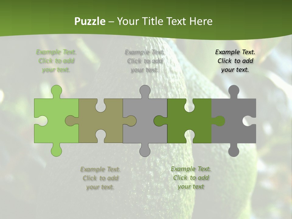Vegetarian Diet Organic Green Alligator Pear PowerPoint Template