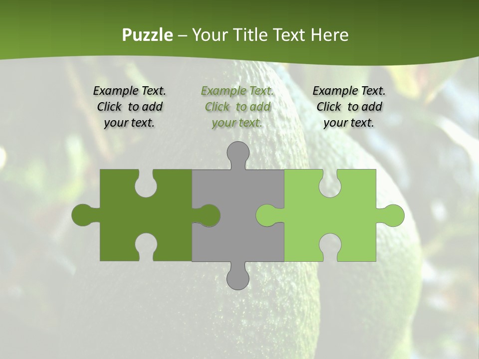 Vegetarian Diet Organic Green Alligator Pear PowerPoint Template