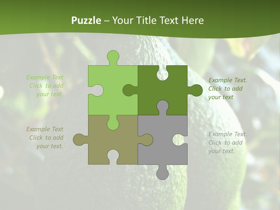 Vegetarian Diet Organic Green Alligator Pear PowerPoint Template