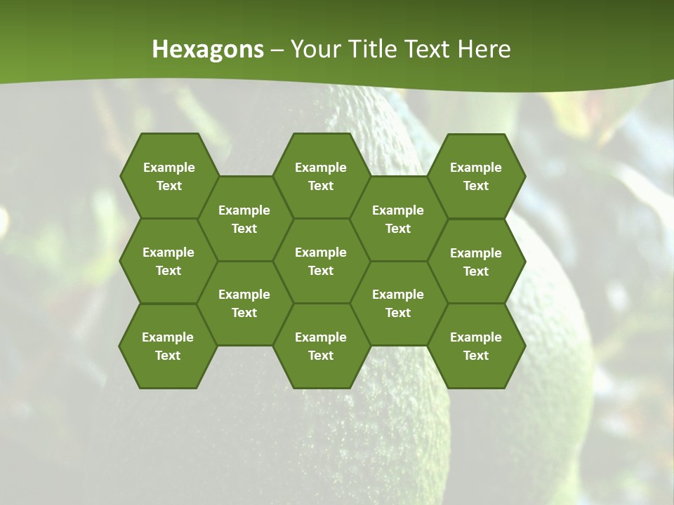 Vegetarian Diet Organic Green Alligator Pear PowerPoint Template