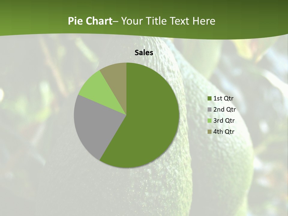 Vegetarian Diet Organic Green Alligator Pear PowerPoint Template