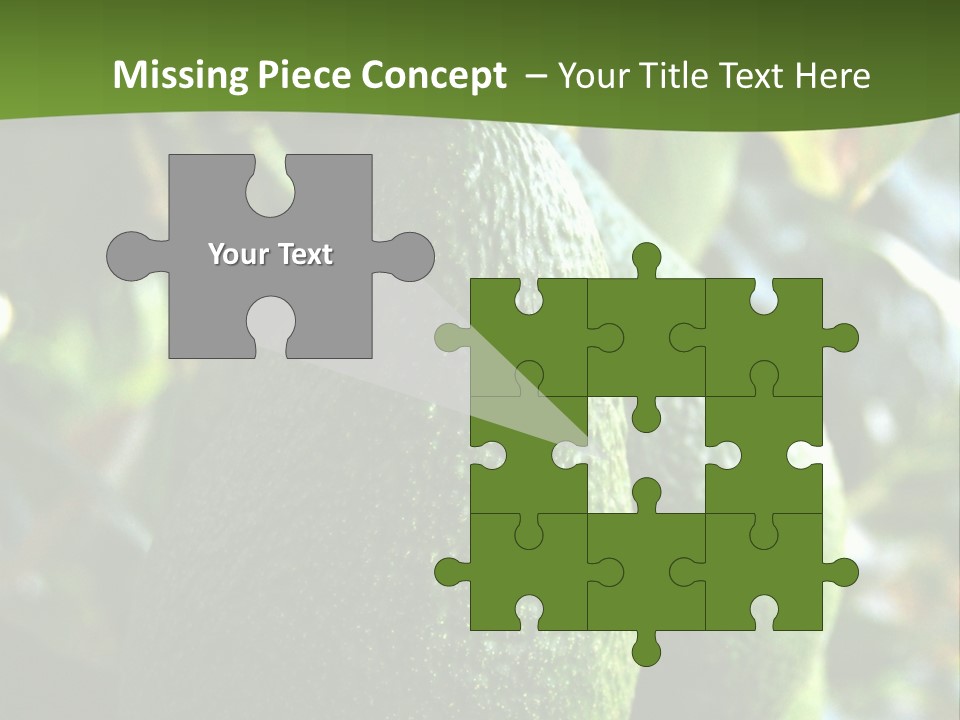 Vegetarian Diet Organic Green Alligator Pear PowerPoint Template