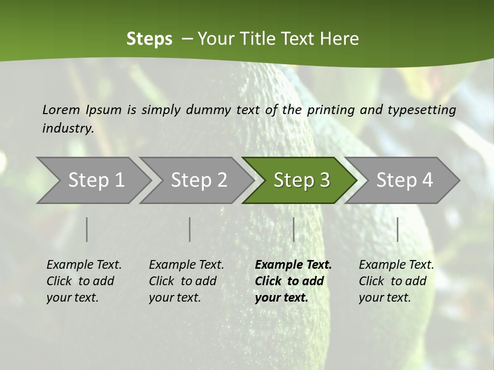 Vegetarian Diet Organic Green Alligator Pear PowerPoint Template