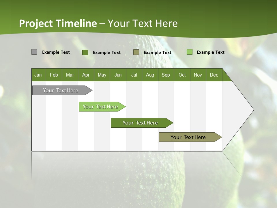 Vegetarian Diet Organic Green Alligator Pear PowerPoint Template