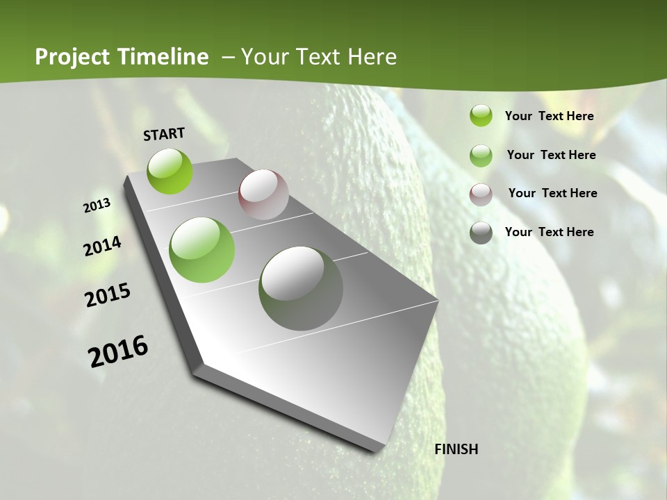 Vegetarian Diet Organic Green Alligator Pear PowerPoint Template