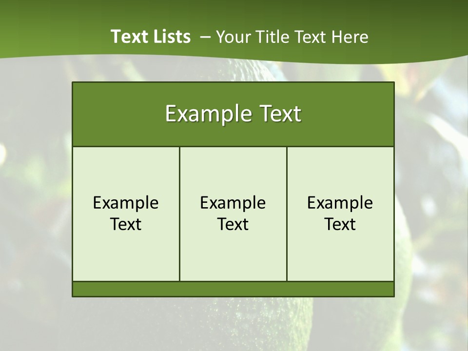 Vegetarian Diet Organic Green Alligator Pear PowerPoint Template